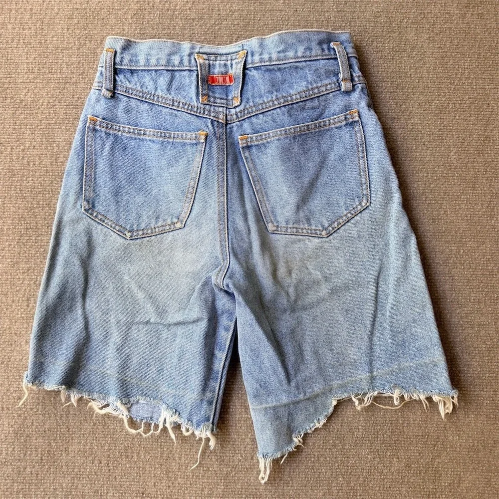 JouJou Jorts Juniors Size 8 Light Wash Baggy Denim Jean Shorts Frayed Hem
